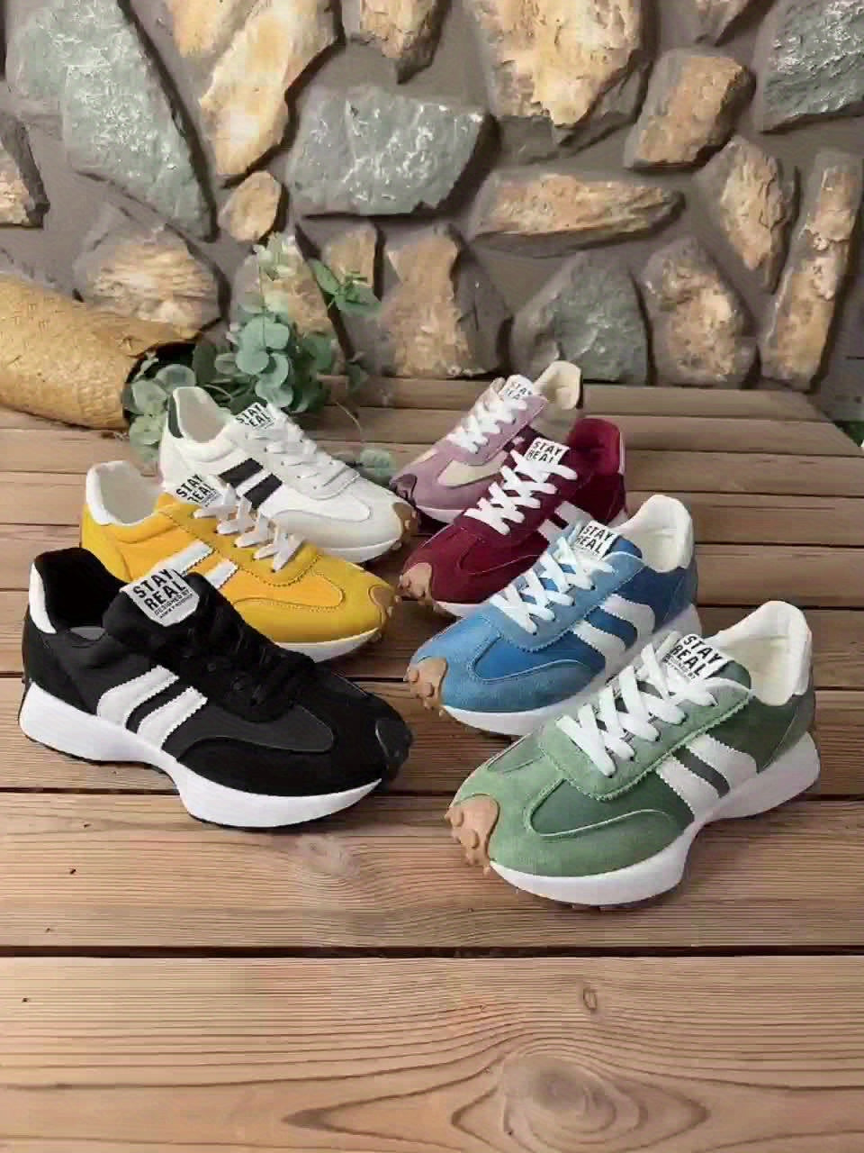 Sneaker donna retrò per tutti i giorni e tempo libero – Stile sportivo con strisce