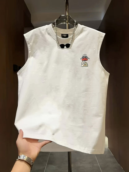 Herren Streetwear Tanktop mit Comic-Enten-Motiv – Ärmelloses Urban Fashion Shirt