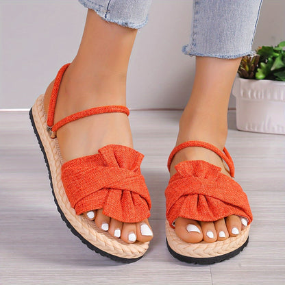 Damen Sommer Sandalen mit Schleife und Knöchelriemen – Bequeme Freizeitschuhe für Alltag & Urlaub