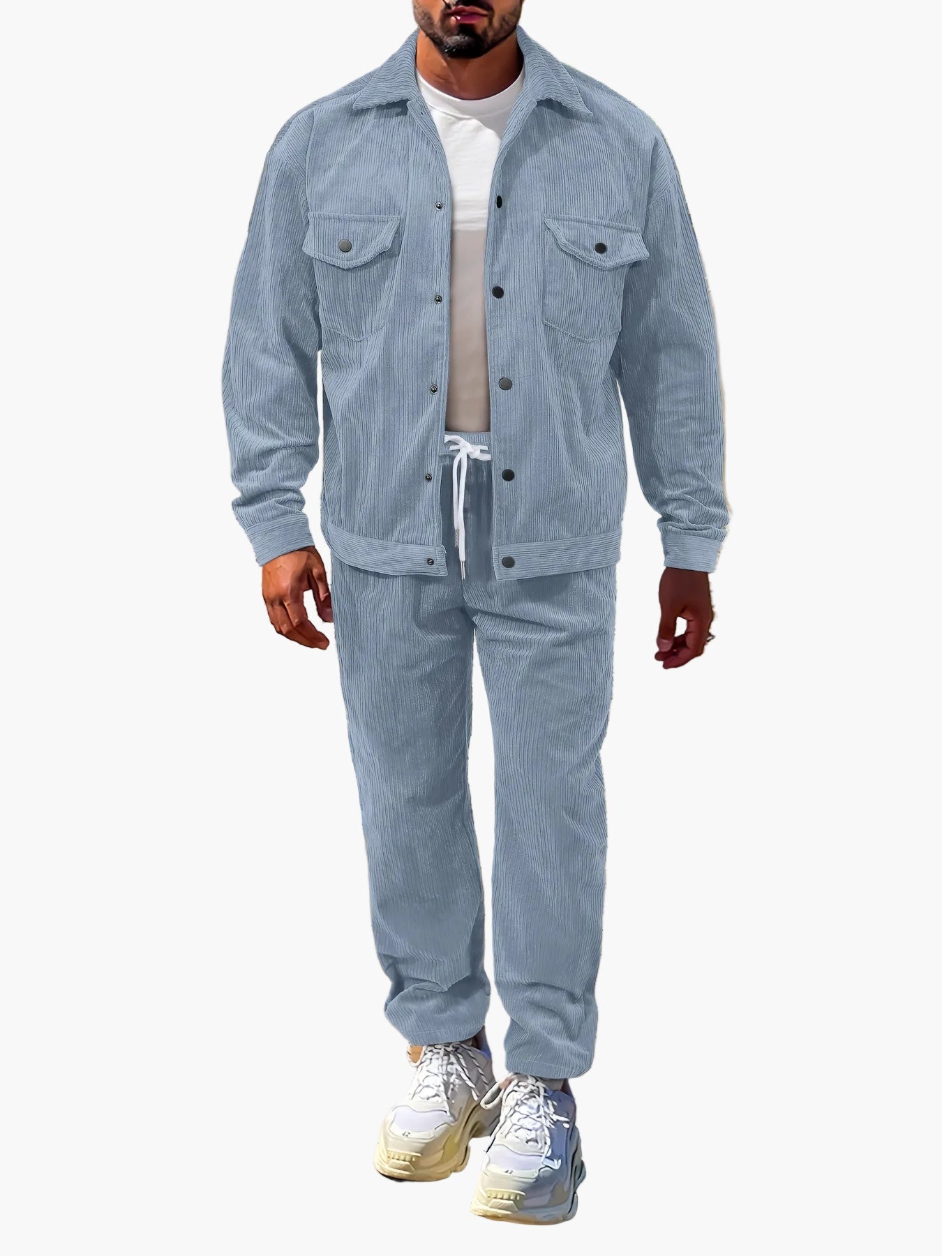 Ensemble deux pièces loisirs homme veste & pantalon – Streetstyle moderne pour l’automne et l’hiver