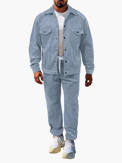 Ensemble deux pièces loisirs homme veste & pantalon – Streetstyle moderne pour l’automne et l’hiver