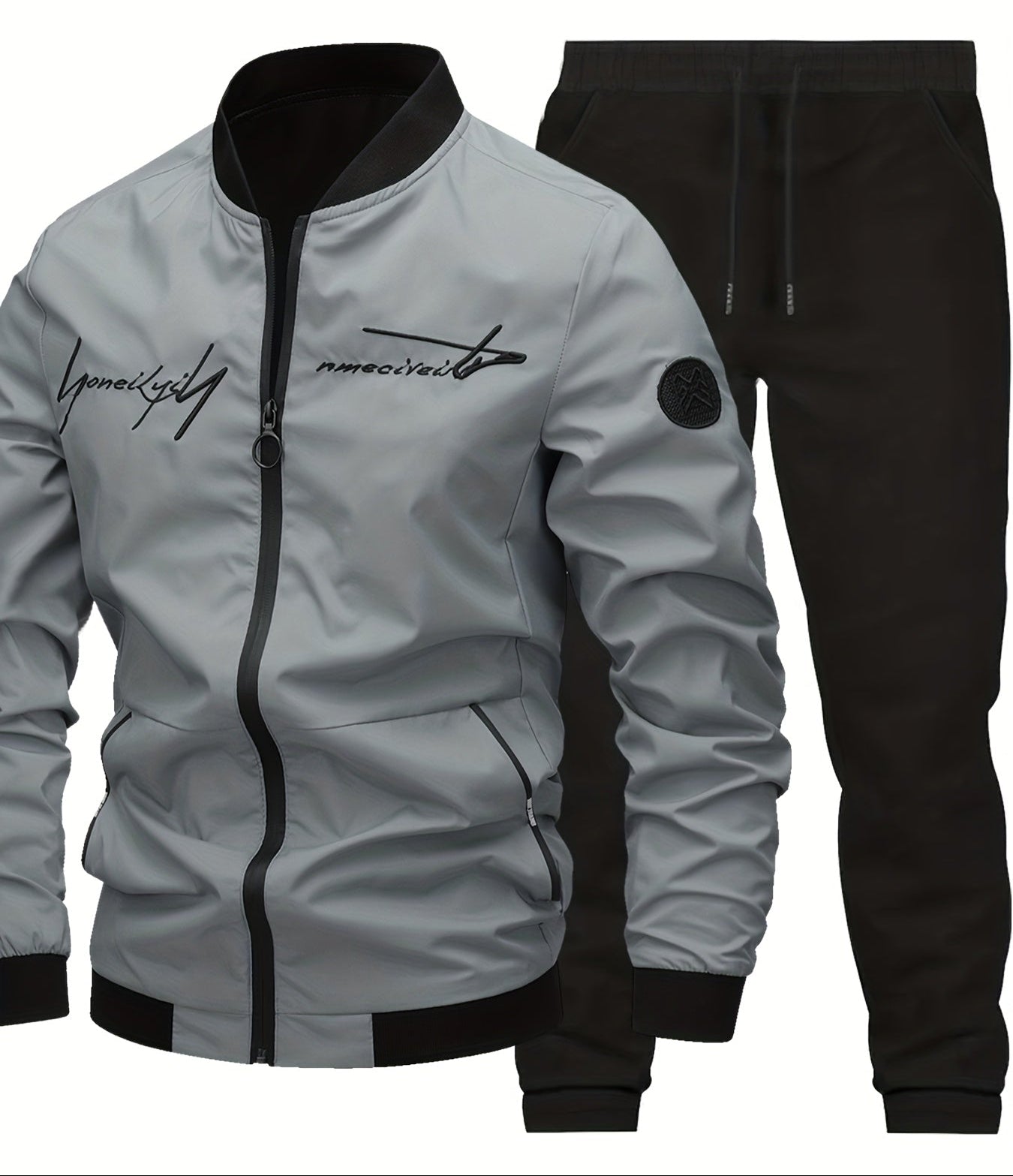 Veste bomber décontractée homme avec broderie – Look moderne et casual pour le quotidien et les voyages