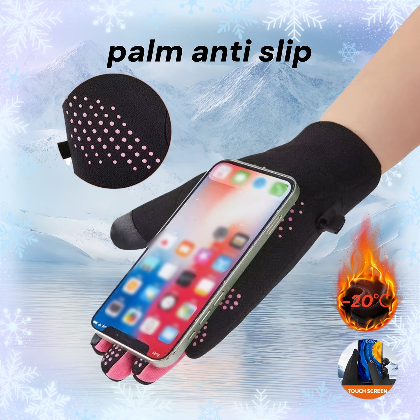 Winterhandschuhe Winddicht Warm Touchscreen-Funktion Outdoor-Sport