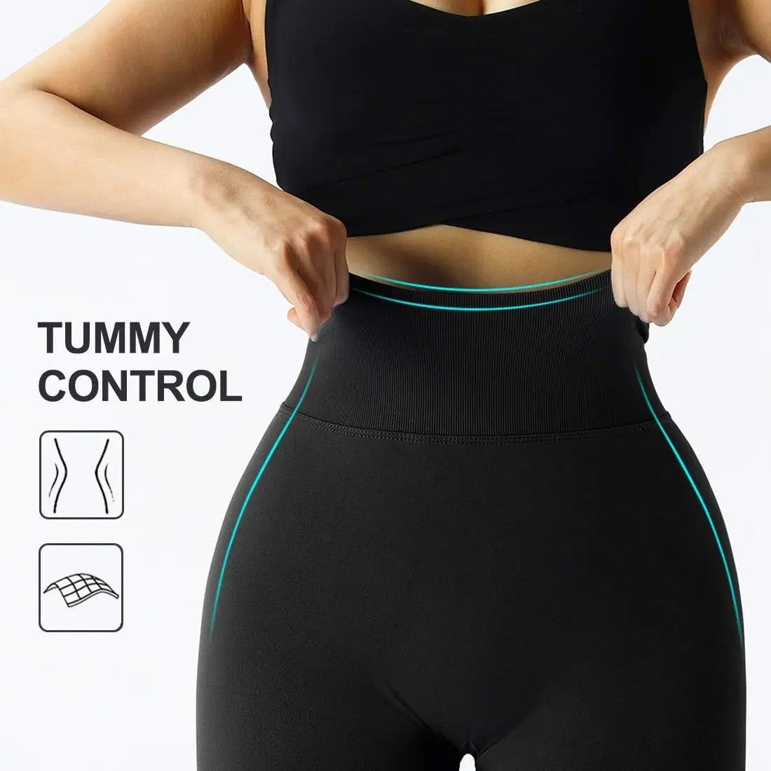 Damen High Waist Push Up Sport-Leggings – Figurformende Seamless Fitness-Tights für Training & Alltag