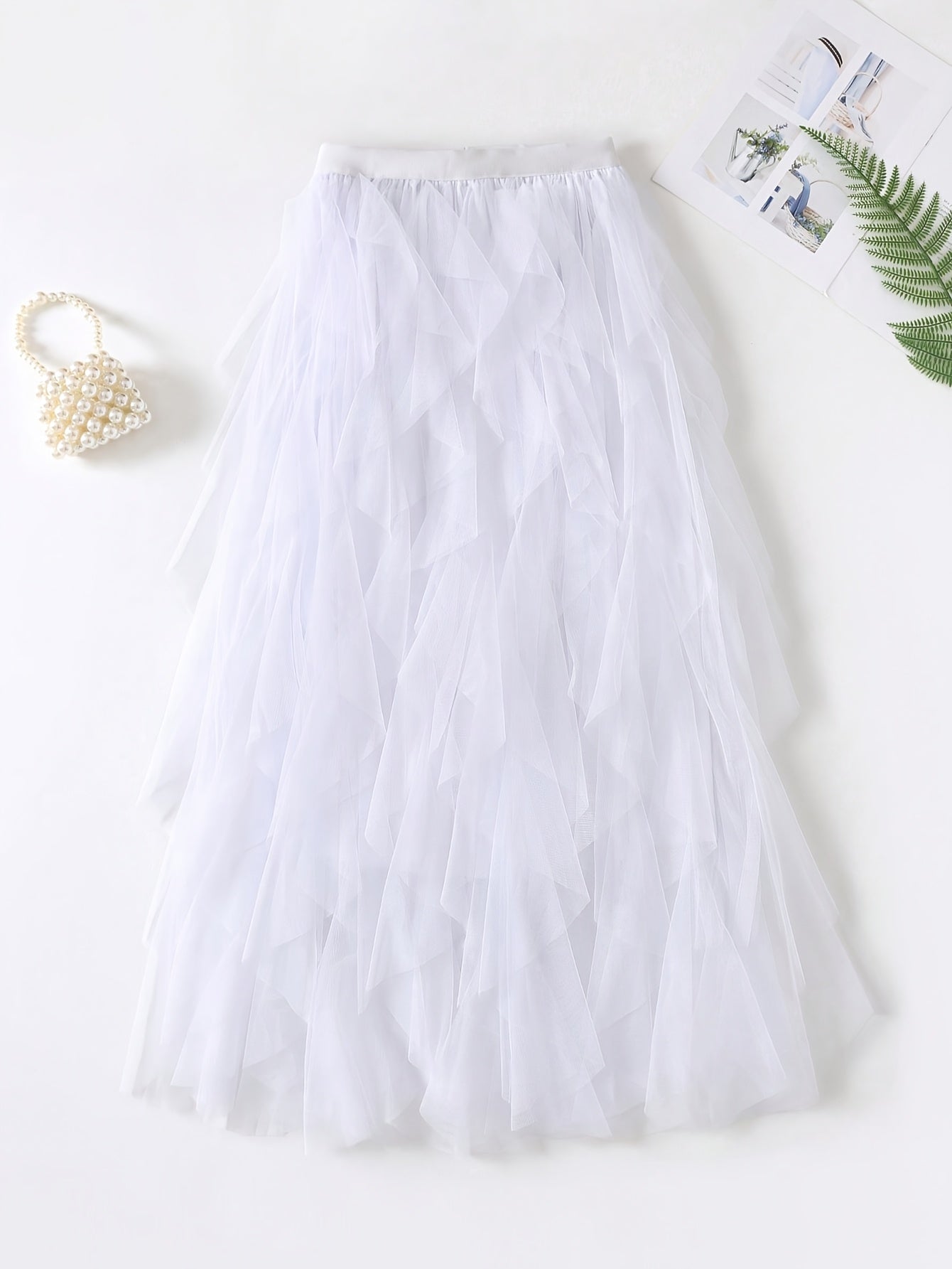 Damen Eleganter Maxirock mit Rüschen und Lagenlook – Perfekt für festliche Anlässe