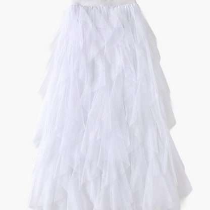 Damen Eleganter Maxirock mit Rüschen und Lagenlook – Perfekt für festliche Anlässe