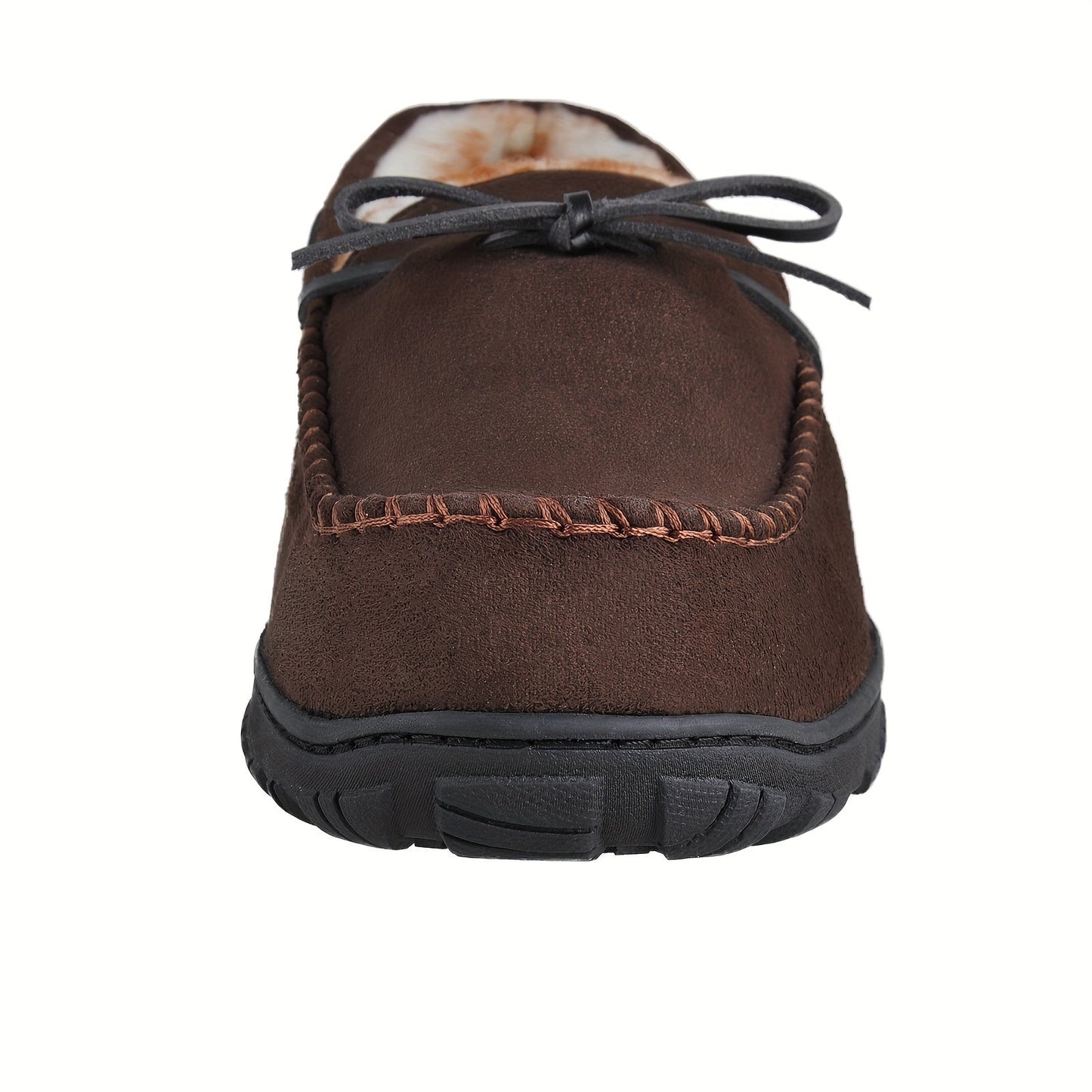 Mokassin Hausschuhe Herren, gefüttert, warm, Braun/Beige/Schwarz