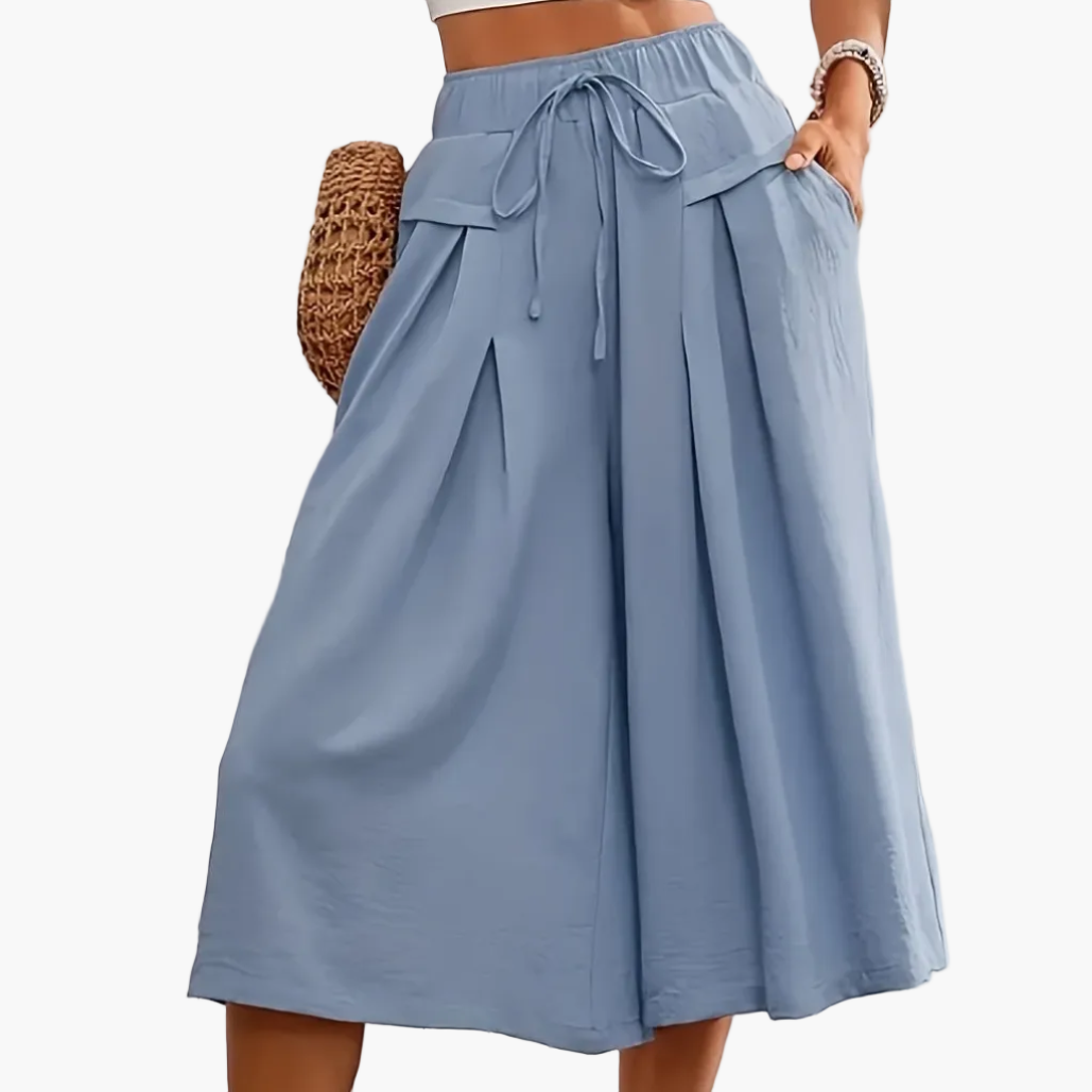 Dames Elegante Culottebroek met wijd been en nepkoord – Perfect voor de zomer