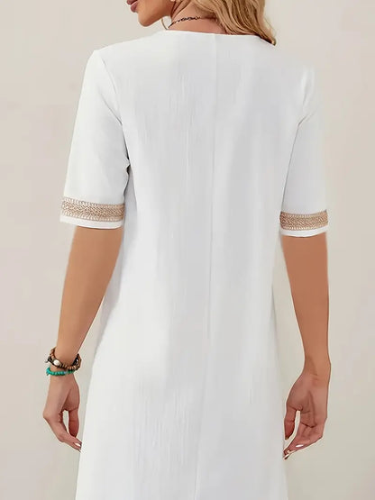 Vestito estivo da donna in stile boho con pizzo all’uncinetto – Abito da spiaggia casual per tempo libero & vacanze