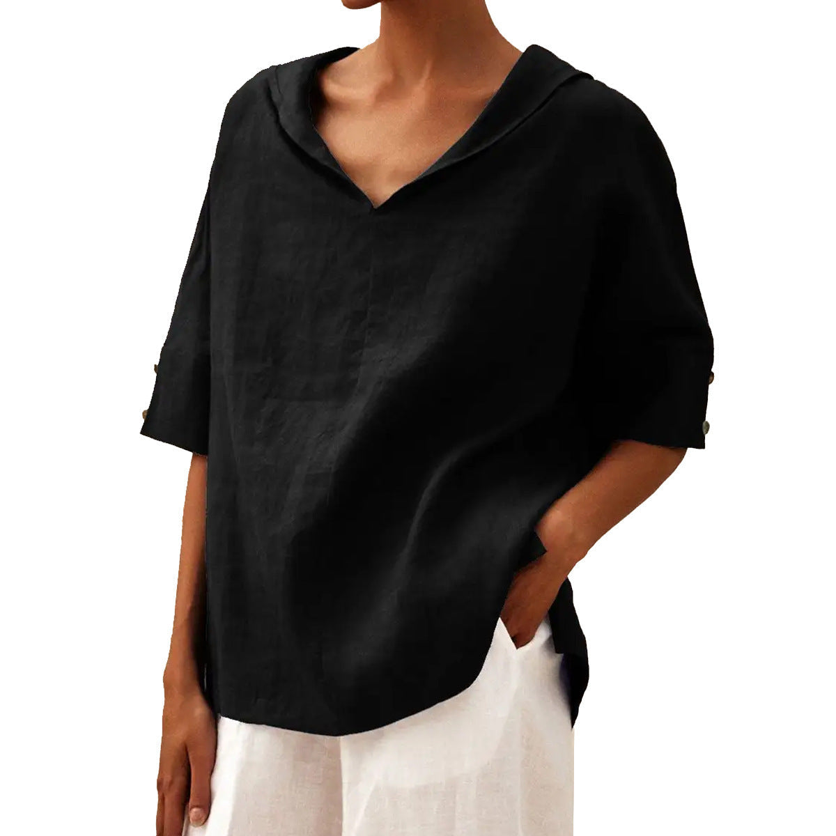 Damen Halbarm Bluse für Büro und Freizeit – Legerer Komfort, Eleganter Look
