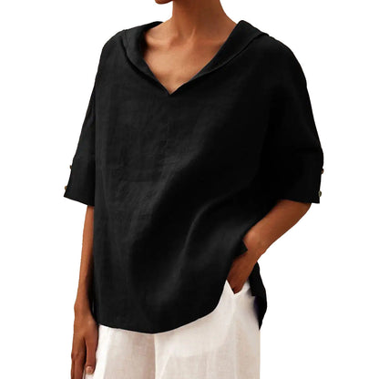 Damen Halbarm Bluse für Büro und Freizeit – Legerer Komfort, Eleganter Look