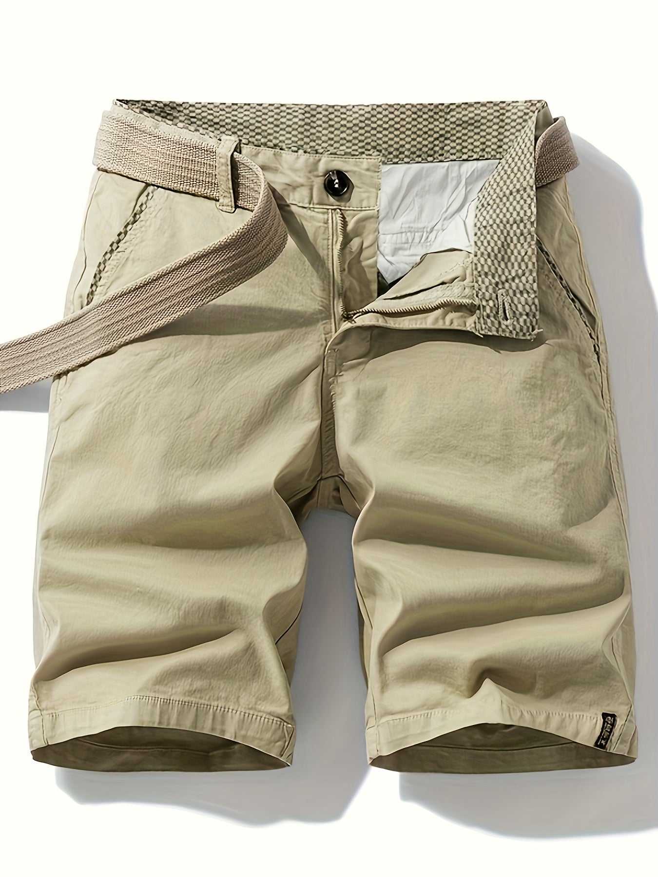Herr Casual Shorts med bälte – sommarbermuda för fritid och semester