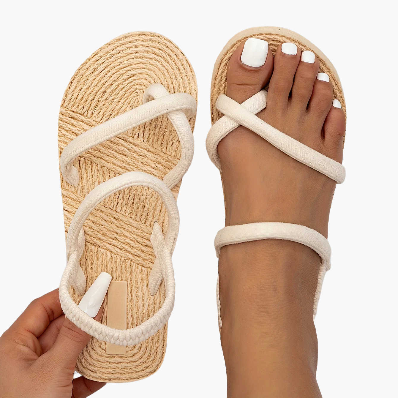 Damesandaler med flad sål og trendy remme – sommer fritidssandaler