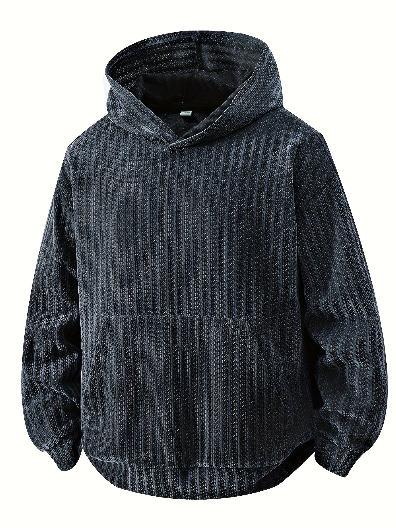 Sudadera con capucha y bolsillo canguro – Diseño acanalado, corte holgado
