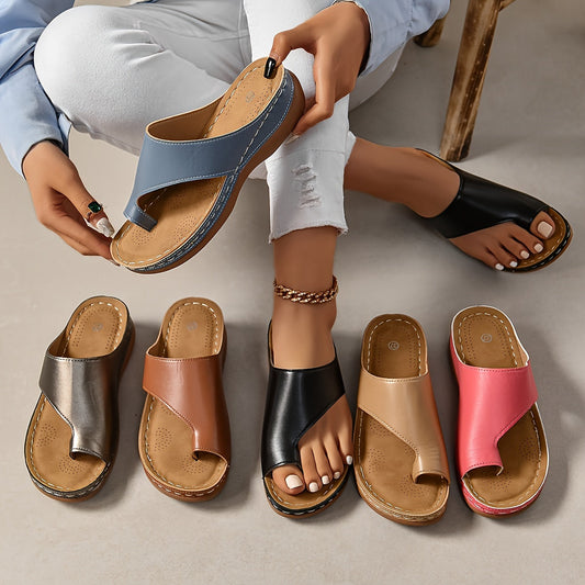 Dames comfortabele sleehak sandalen met teenlus – modieuze zomerschoenen voor vrije tijd en dagelijks gebruik