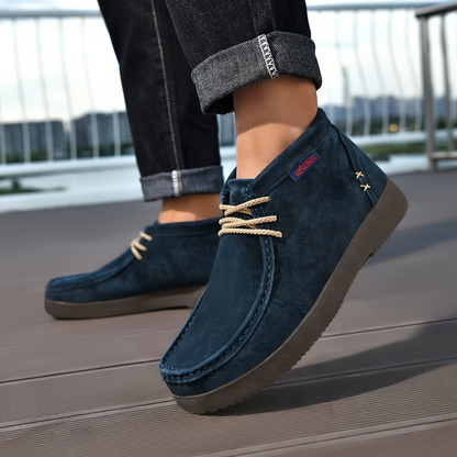 Herren Chukka Schnürschuhe Wildleder-Optik Moccasin-Stil