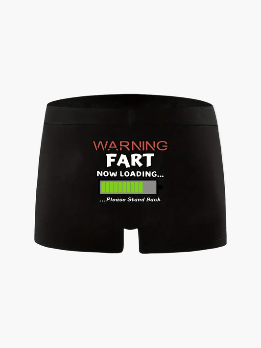 Heren grappige boxershorts met "Waarschuwing: Scheet laden" opdruk – grappig ondergoed, cadeau-idee