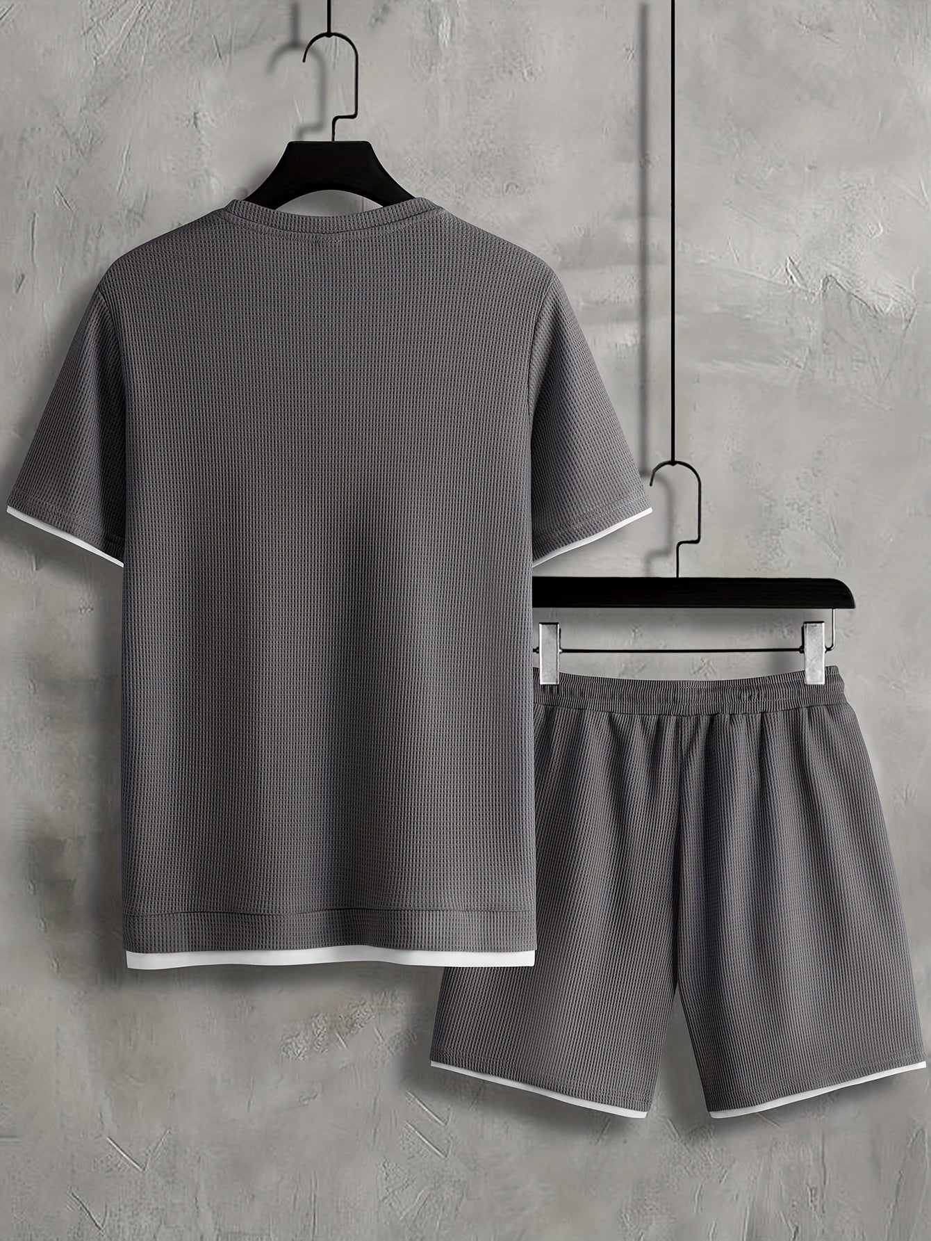 Ensemble décontracté homme T-shirt manches courtes & short – Tenue d'été décontractée avec col rond