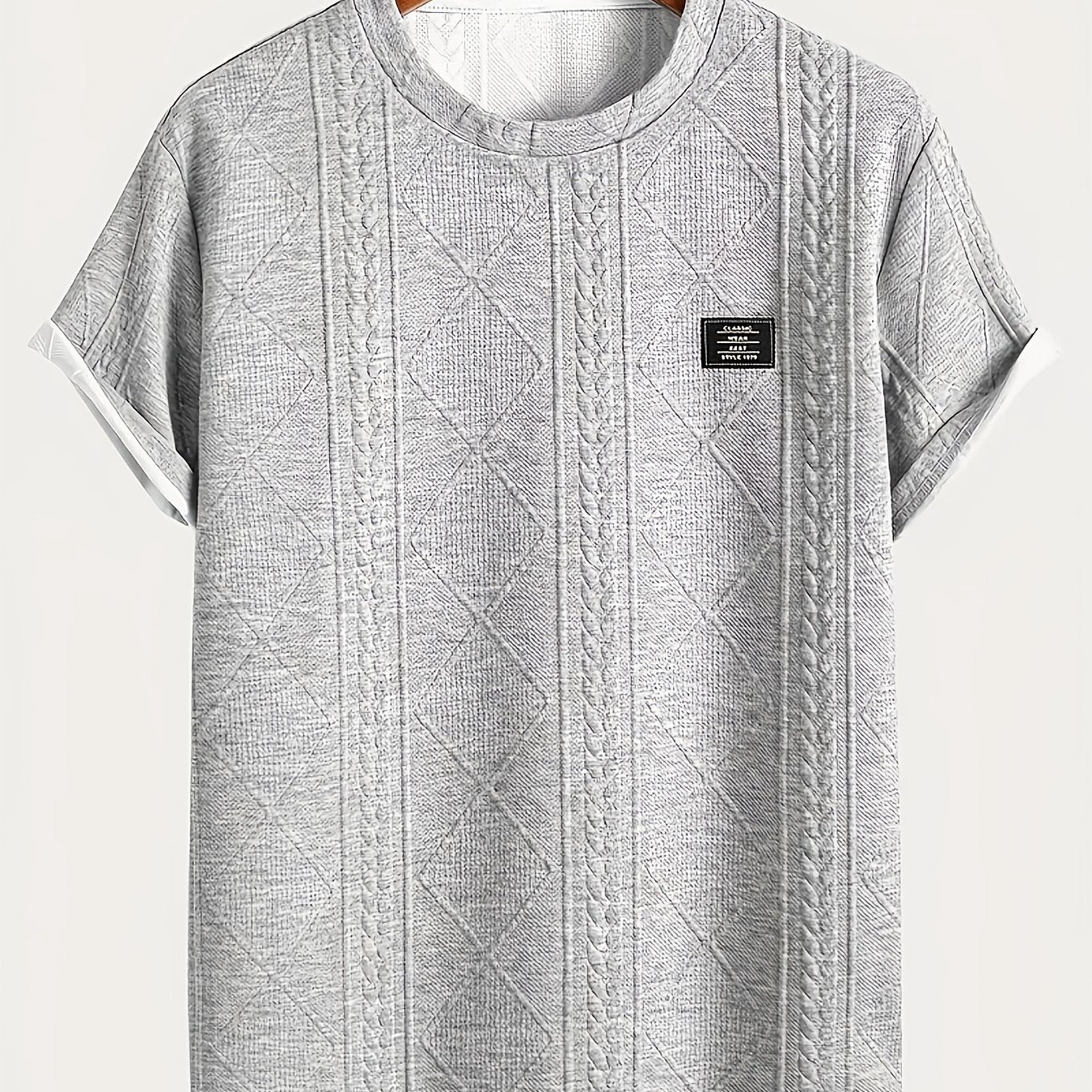 Herren T-Shirt im Strick-Look mit Rundhalsausschnitt, Casual Style, Sommer