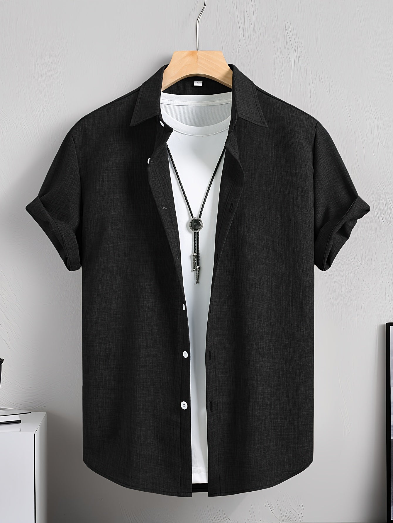 Camicia casual da uomo a maniche corte con strato T-shirt – Look estivo moderno per tutti i giorni e uscite
