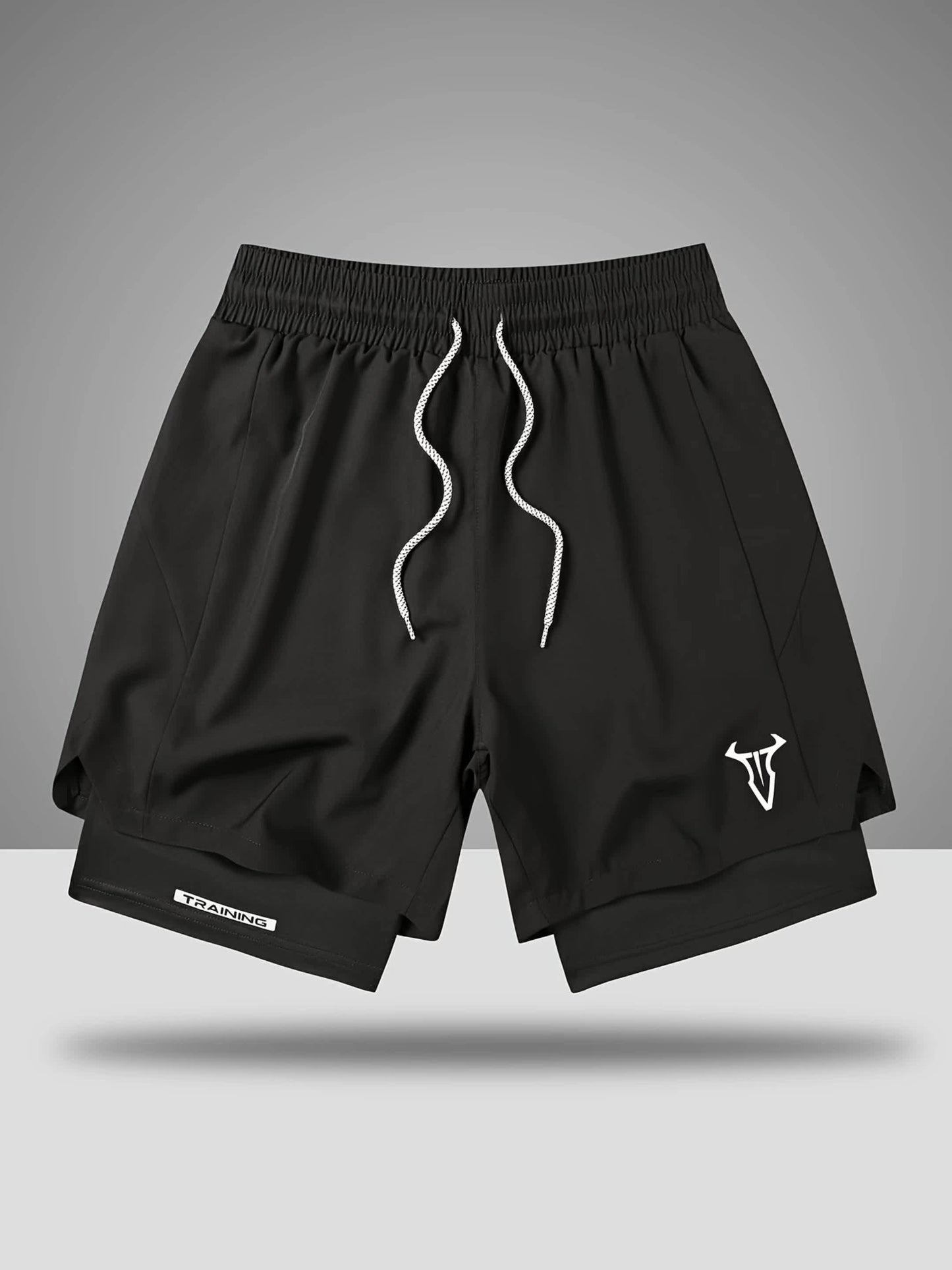 Pantaloncini da allenamento uomo fitness sport taglio regolare con coulisse e tasche laterali