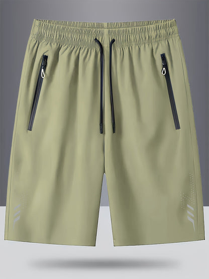 Pantalones cortos deportivos para hombre con bolsillos con cremallera – Ocio y fitness, corte regular