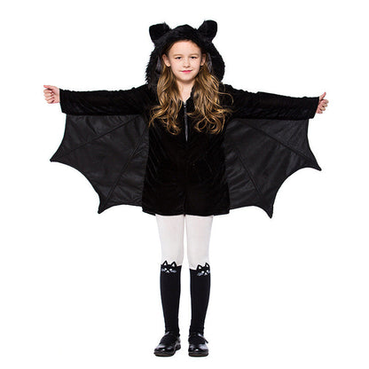 Costume Halloween enfant chauve-souris – Déguisement unisexe pour fêtes d’Halloween & porte-à-porte