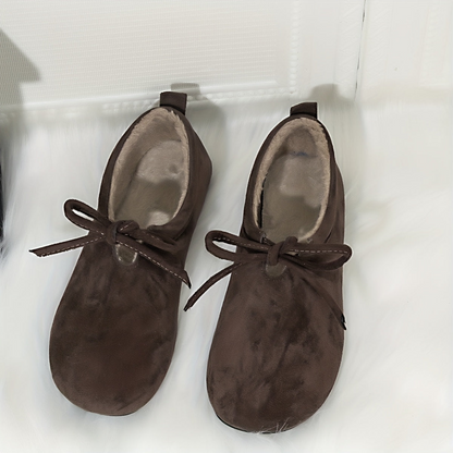 Mocasines cómodos de mujer con lazo, forro suave y suela plana