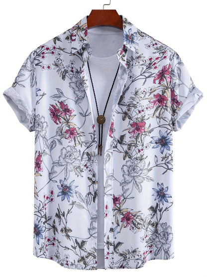Chemise de villégiature à manches courtes pour homme avec imprimé coquillages – Look estival maritime pour la plage et les loisirs