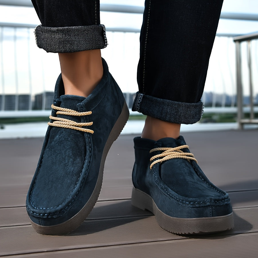 Herren Chukka Schnürschuhe Wildleder-Optik Moccasin-Stil