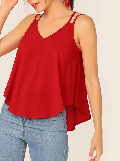 Top de verano para mujer con tirantes dobles y corte holgado – Camisola de moda para tiempo libre