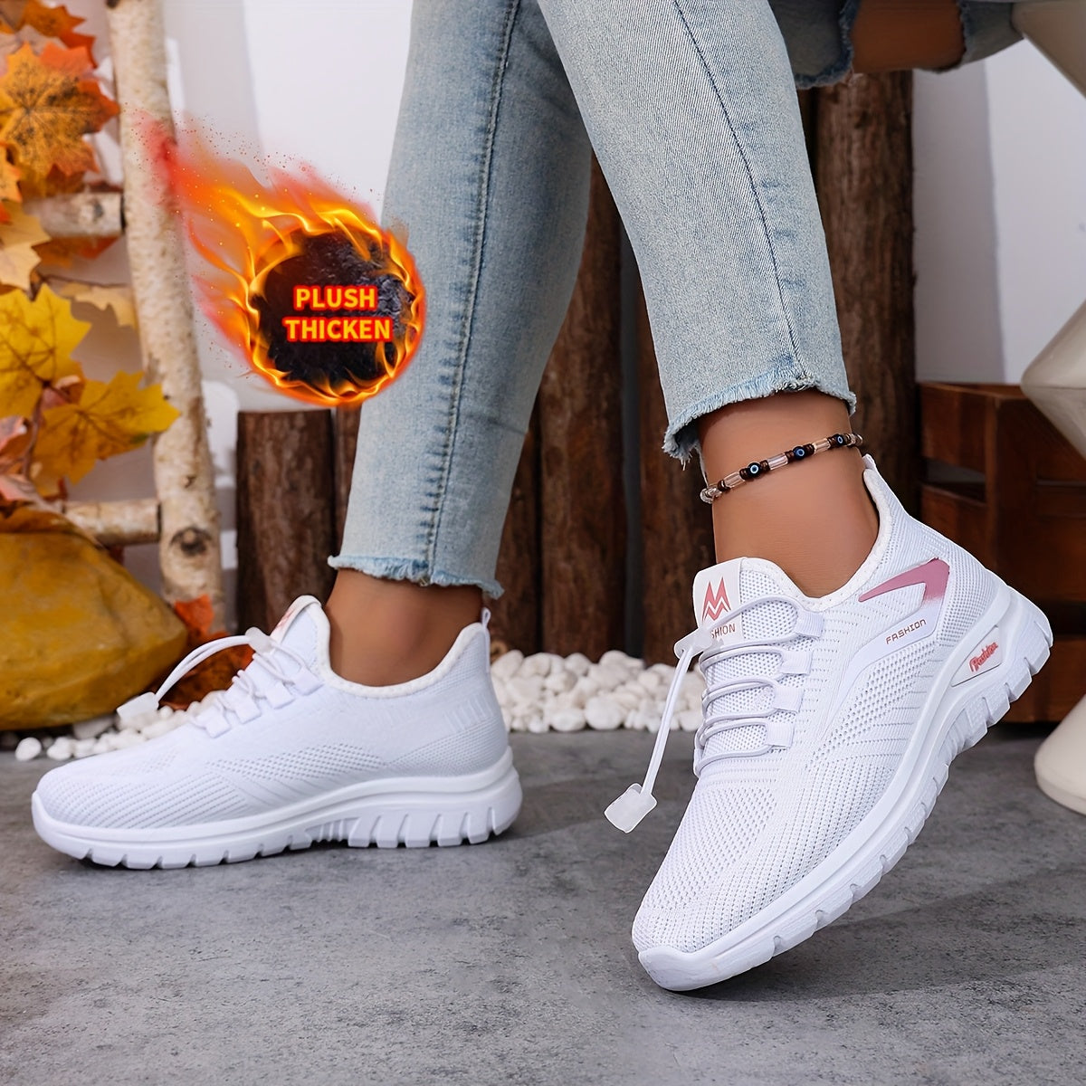 Sneakers invernali da donna foderati con sistema di allacciatura rapida