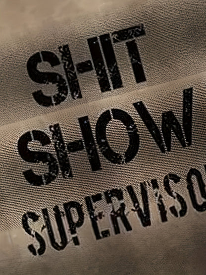 Herren Vintage Statement-Hemd Kurzarm – Humorvolles Freizeitshirt 'Shit Show Supervisor' für Sommer & Party