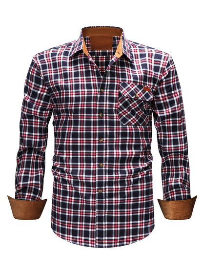 Camicia casual uomo a quadri manica lunga – Camicia moderna per tutti i giorni e ufficio