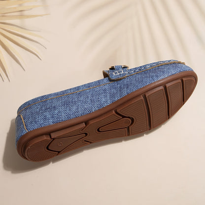 Damen Mokassins Slip-On Freizeitschuhe mit Kettendetail – Bequeme Alltagsloafers für Stil und Komfort