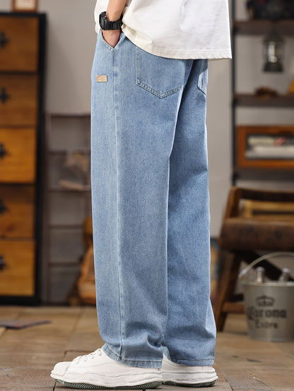 Jean jogging homme coupe décontractée – style streetwear décontracté avec cordon de serrage, idéal pour les loisirs et le quotidien
