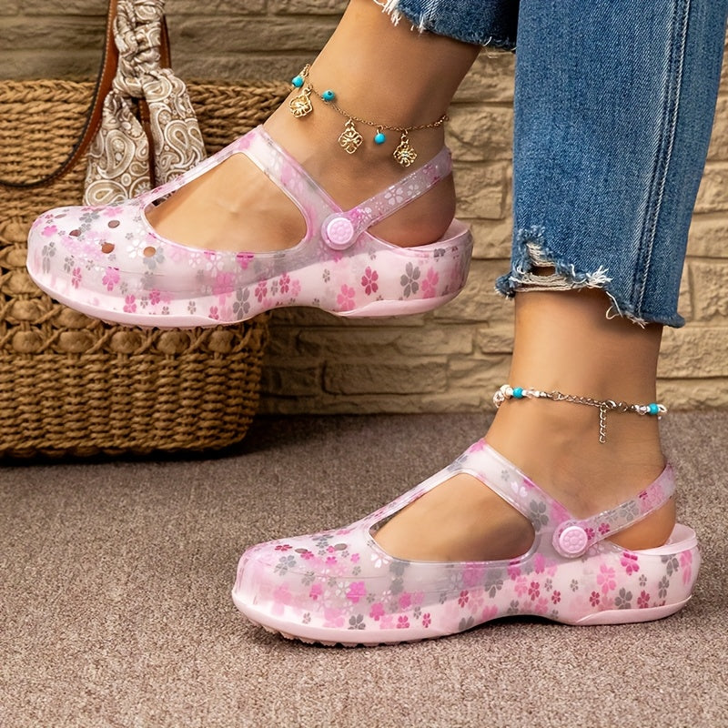 Damskie wygodne buty Mary Jane z kwiatowym wzorem – na co dzień i na czas wolny