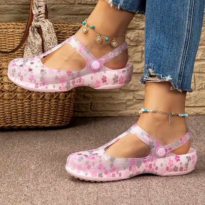 Damskie wygodne buty Mary Jane z kwiatowym wzorem – na co dzień i na czas wolny