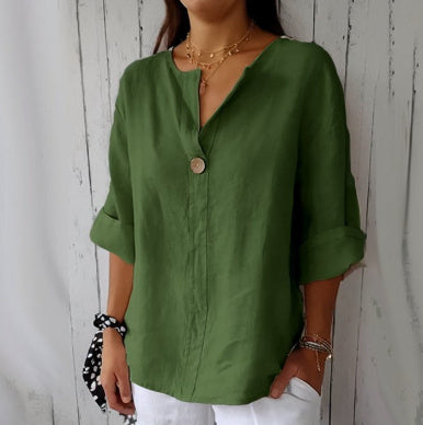 Damen Bluse im lockeren Boho-Style mit V-Ausschnitt – Casual Chic, ideal für Alltag & Freizeit