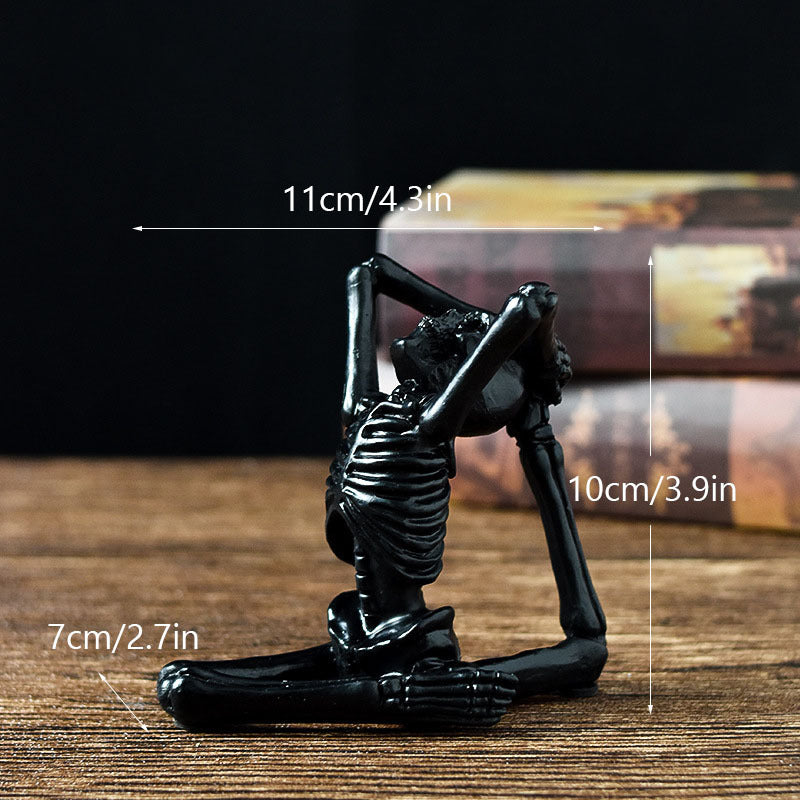 Halloween dekoration skelet yoga-figurer – Sjov uhyggelig dekoration til fester og hjem