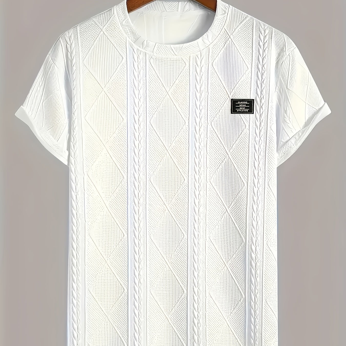 Herren T-Shirt im Strick-Look mit Rundhalsausschnitt, Casual Style, Sommer