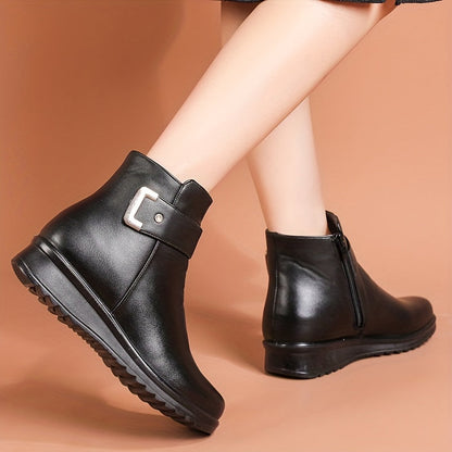 Damen Stiefelette mit Schnalle & Warmfutter, braun