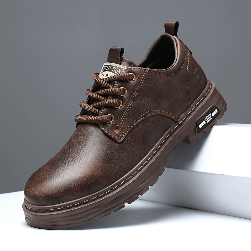 Herren Schnürschuh Casual mit Profilsohle Schwarz