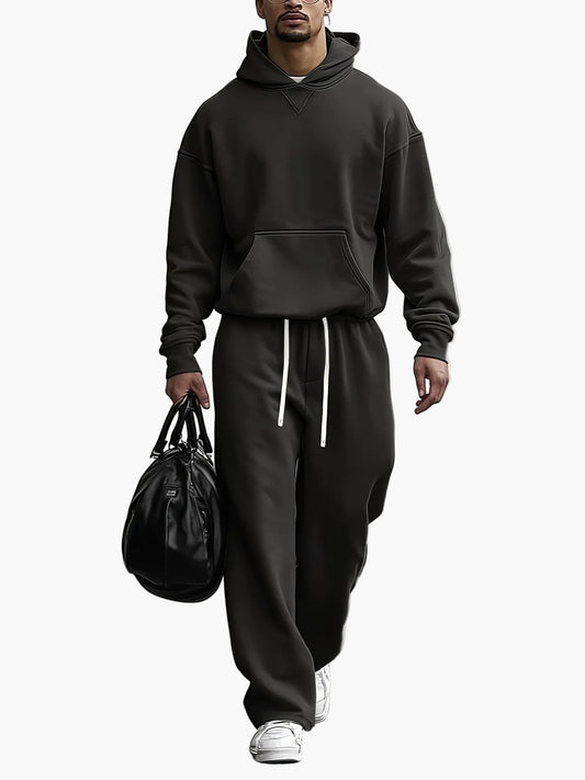 Conjunto de chándal oversize con sudadera con capucha para hombre – Look streetwear casual para el día a día y ocio