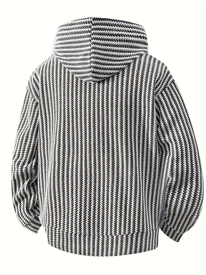 Sudadera con capucha y bolsillo canguro – Diseño acanalado, corte holgado