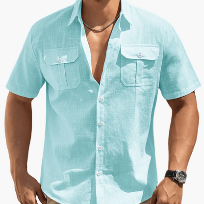 Herren Freizeit Hemd Kurzarm mit Brusttaschen – Perfekt für Sommer und Alltag