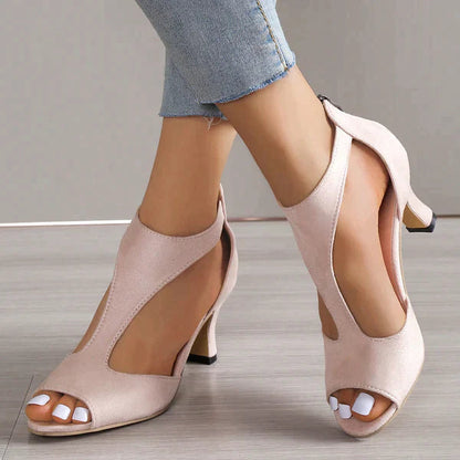 Damen Sandalette mit Absatz – Elegante T-Strap High Heels für festliche Anlässe und Alltag
