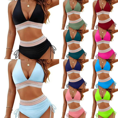 Catherine – Højtaljet damebikini med slidsdesign