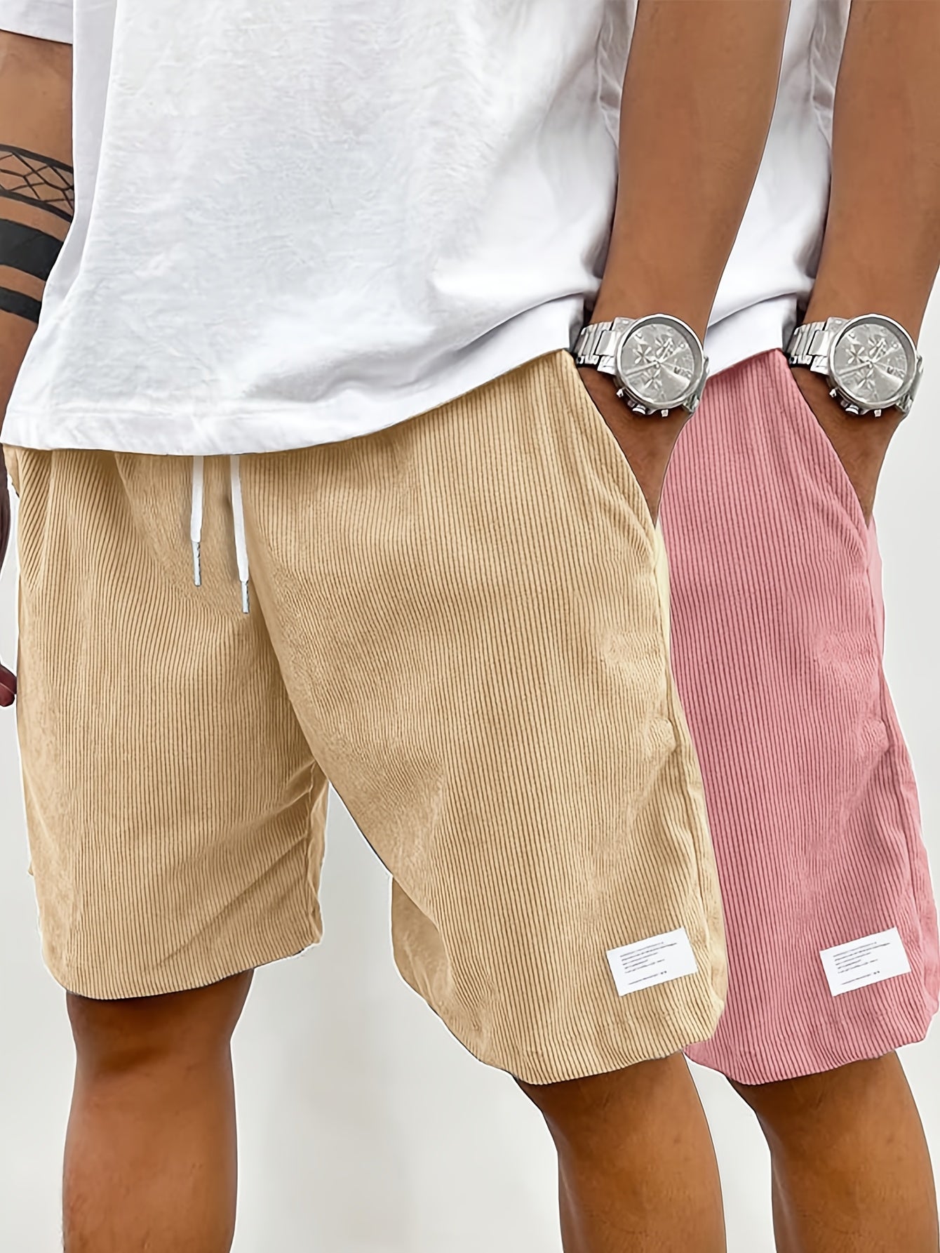 Pantaloncini da uomo vintage casual con tasche – Vestibilità regolare, stile street, moda estiva