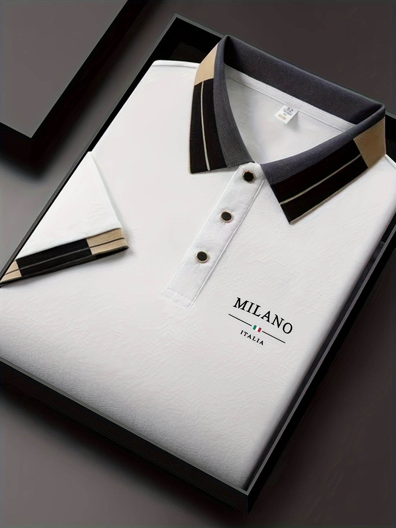Herre Polo Milano Italia – Stilfull fritidsskjorte med moderne kragedesign